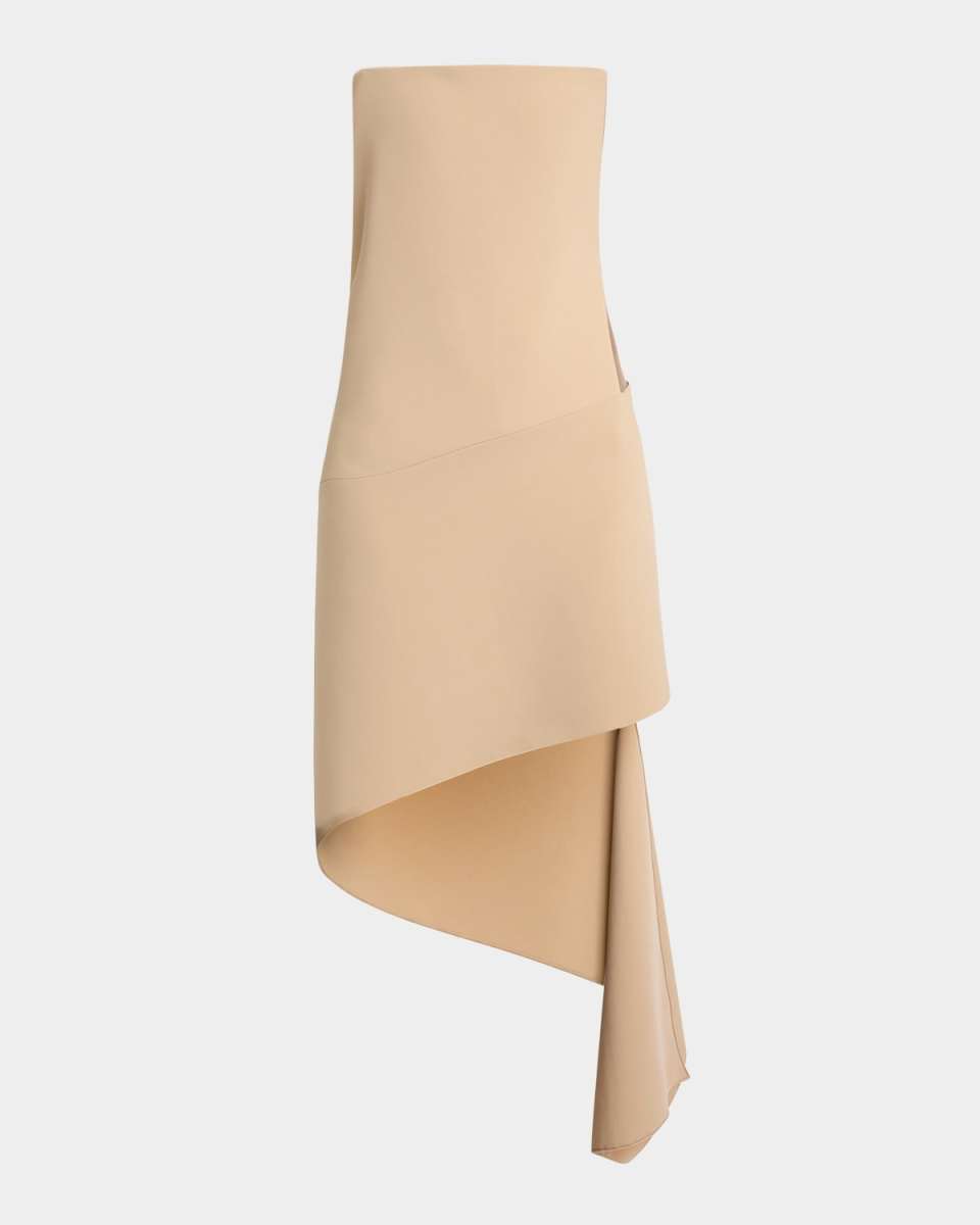 Strapless Twisted Illusion Crepe Dress